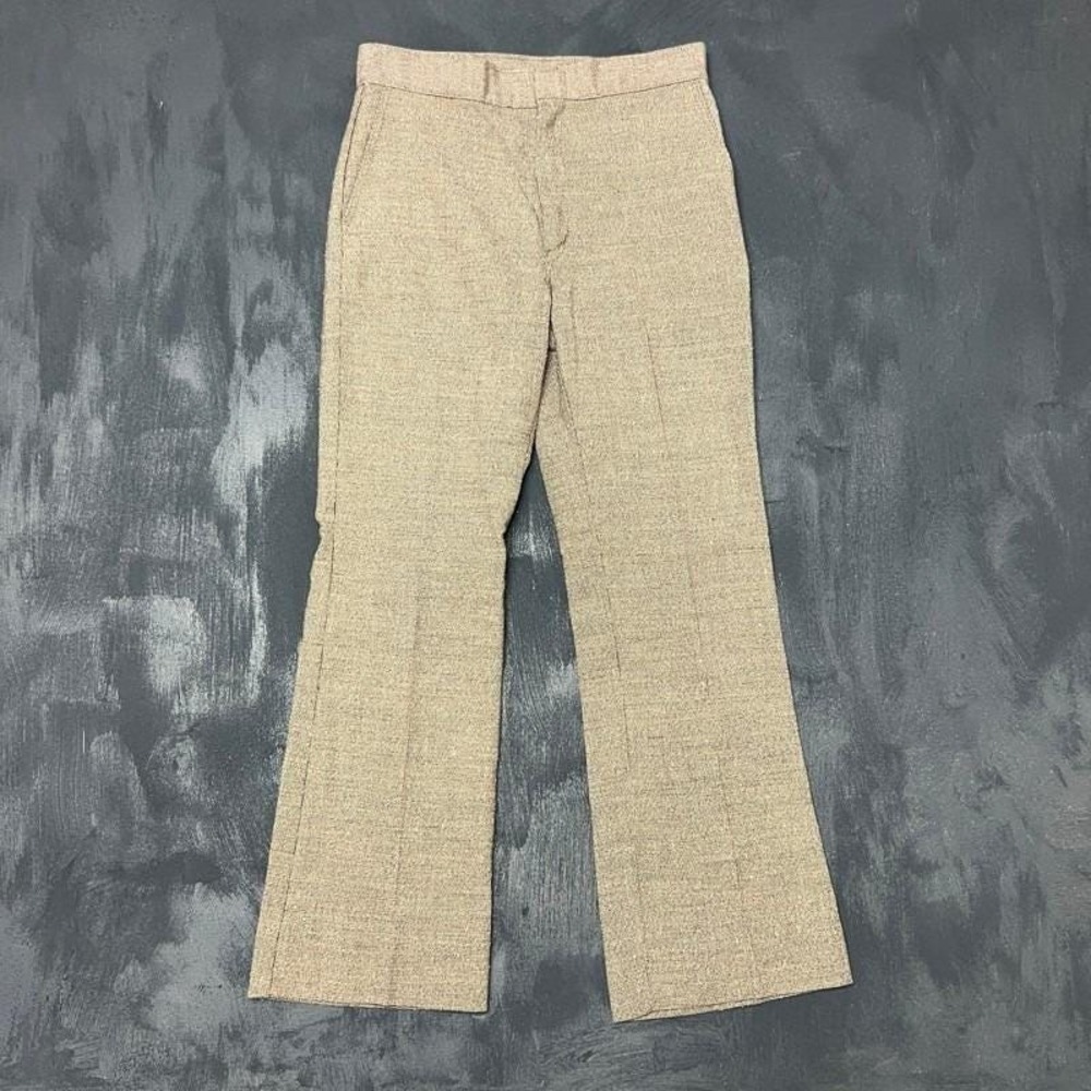 Vintage Wrangler Tweed Pants‎ Mens 30x28 Beige 1970s USA Boot Cut